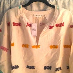 Lou & Grey by Loft embroidered top; Size M